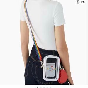 Kate Spade Rainbow North South Crossbody Bag With Heart Zip Coin Purse